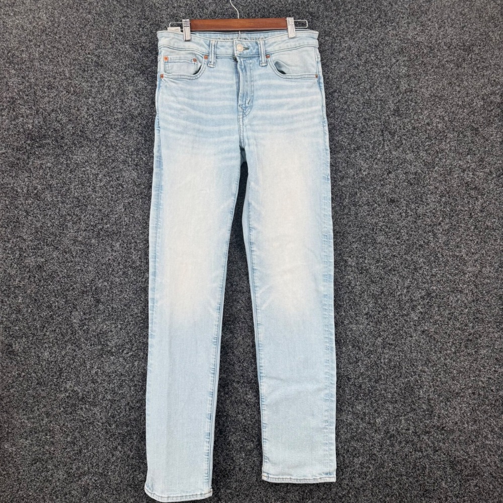 American Eagle Athletic Straight Airflex+ Light Wash Blue Denim Jeans Mens 30x32